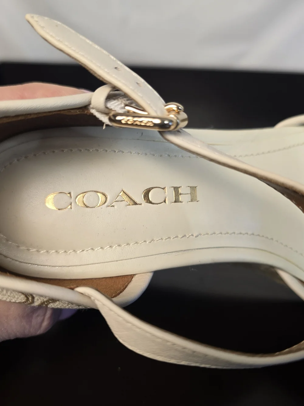 Coach size beige